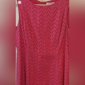 Pink eyelet cotton dress